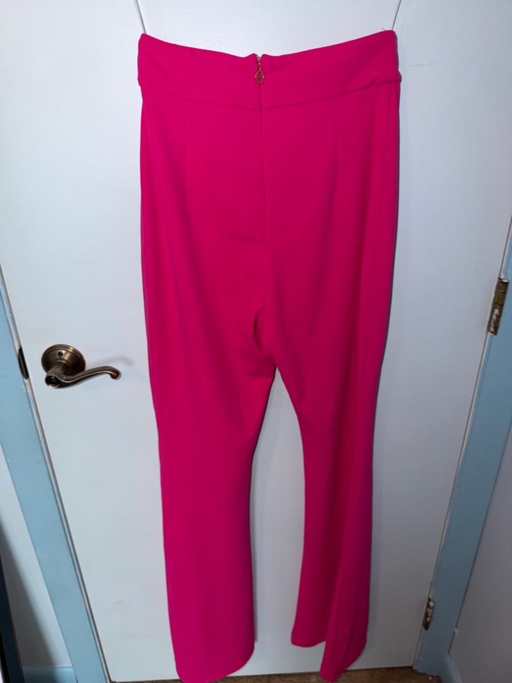 Nookie Bright Pink Flared High-Rise Pants - Picture 2 of 5